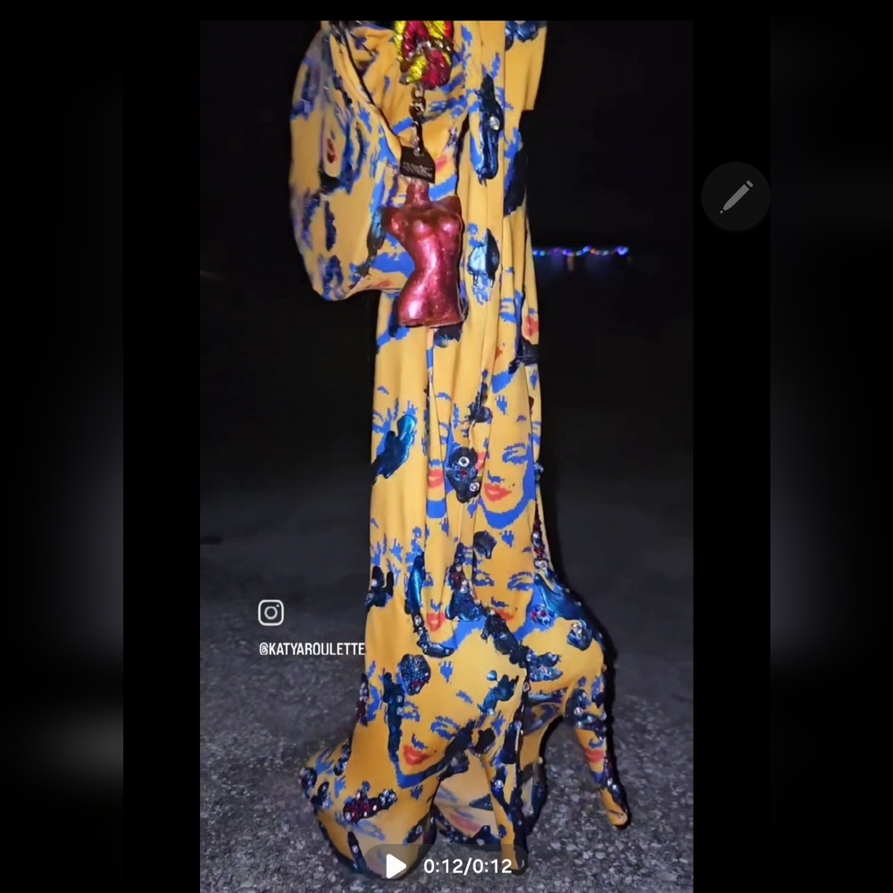 Vibrant Yellow and Blue Abstract Custom Made Boots And Matching Purse Any Size